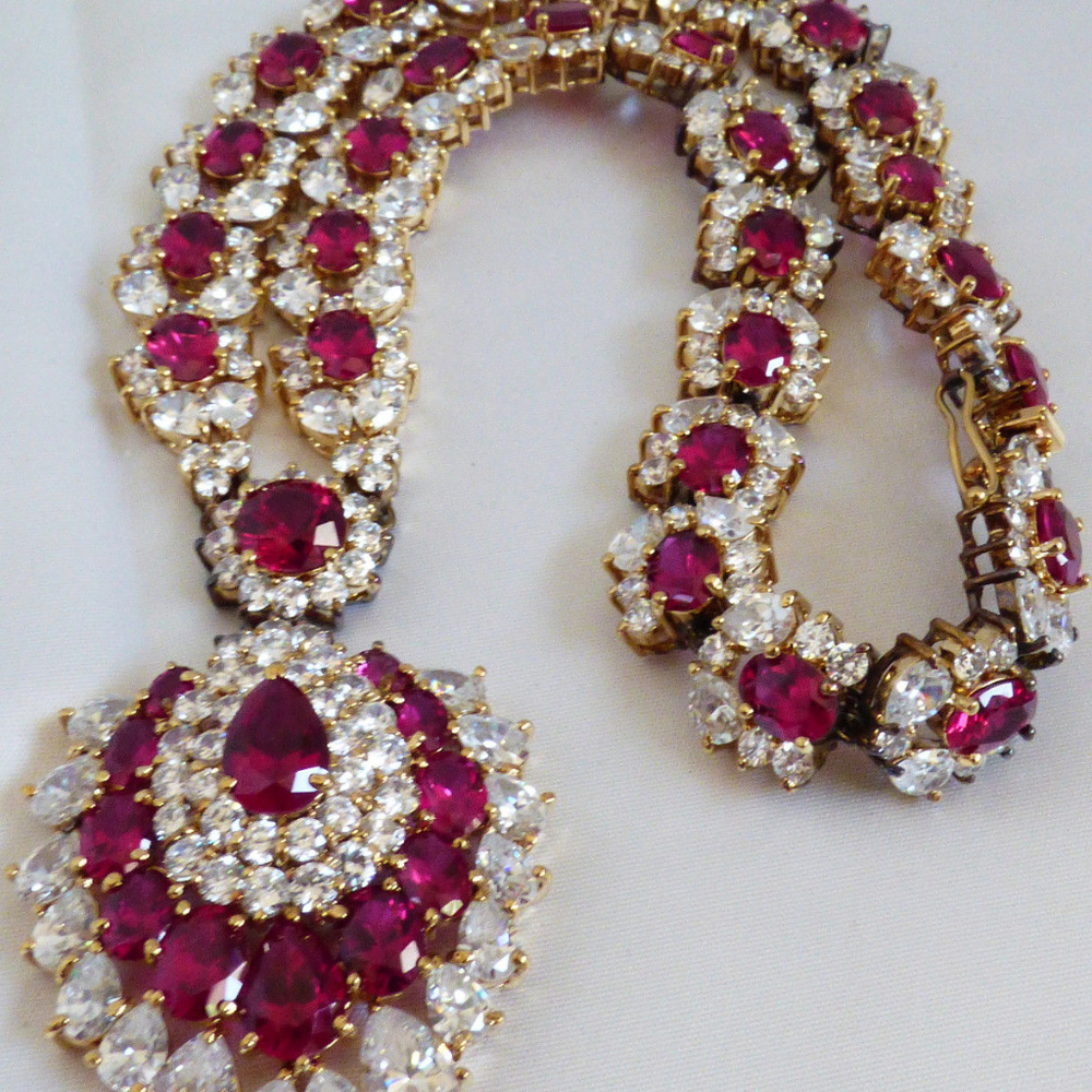 NORA Sterling Silver Rhinestone Crystal Necklace